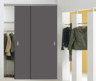 Black laminate sliding wood door