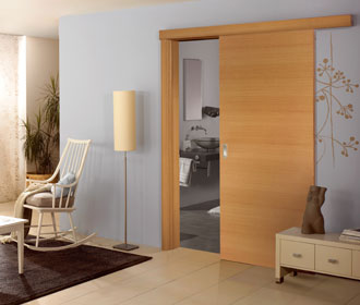 Beech veneer sliding door