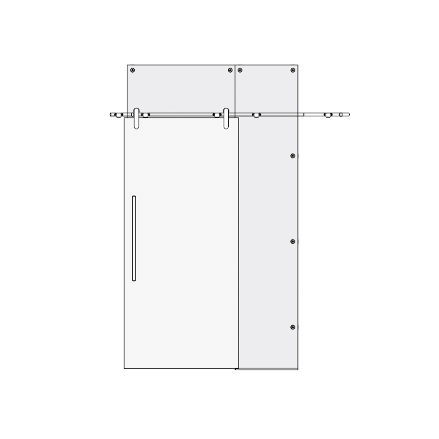 Glass partition Type 1 single sliding door with side and top panel