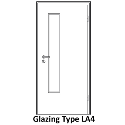 LA4 glazing for smoke proof doors