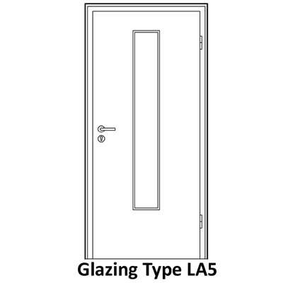 L5 glazing for smoke proof doors