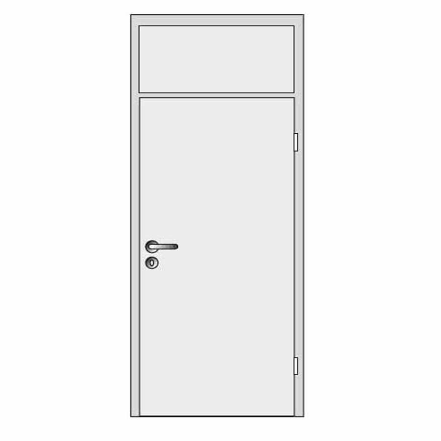 Single door with top panel