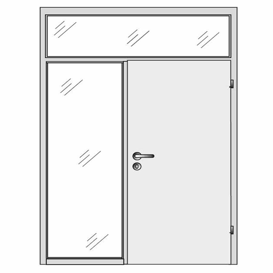 single door with top and side panel