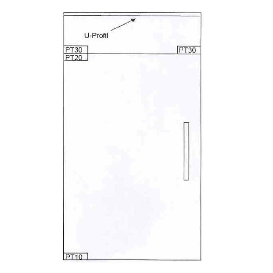 swing single glass door with top panel