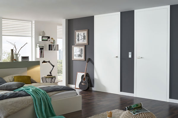 white interior doors with magnetic lock