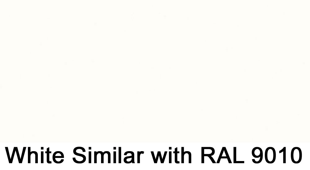 White similar with RAL 9010 laminate sample