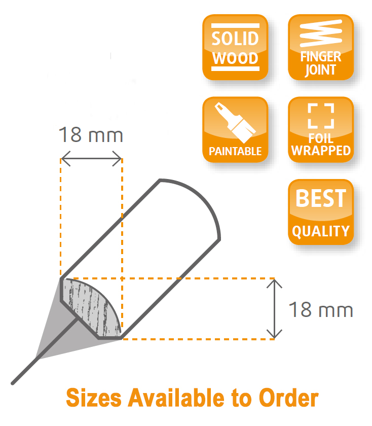 Quarter Round Solid Timber Wrapped Skirting