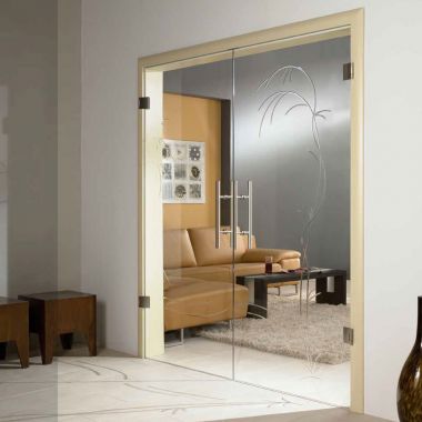 Noblessa Grooved Glass Door Design - Glass Interior Doors