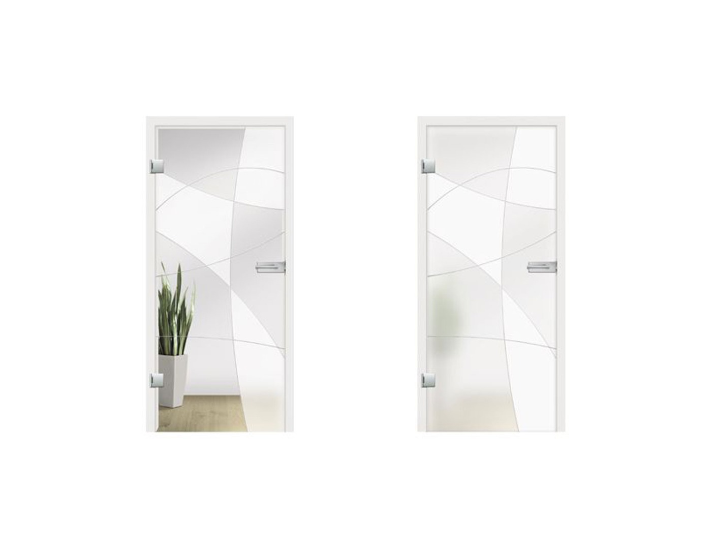 Nubia Grooved Glass Door Design - Internal Sliding Glass Doors