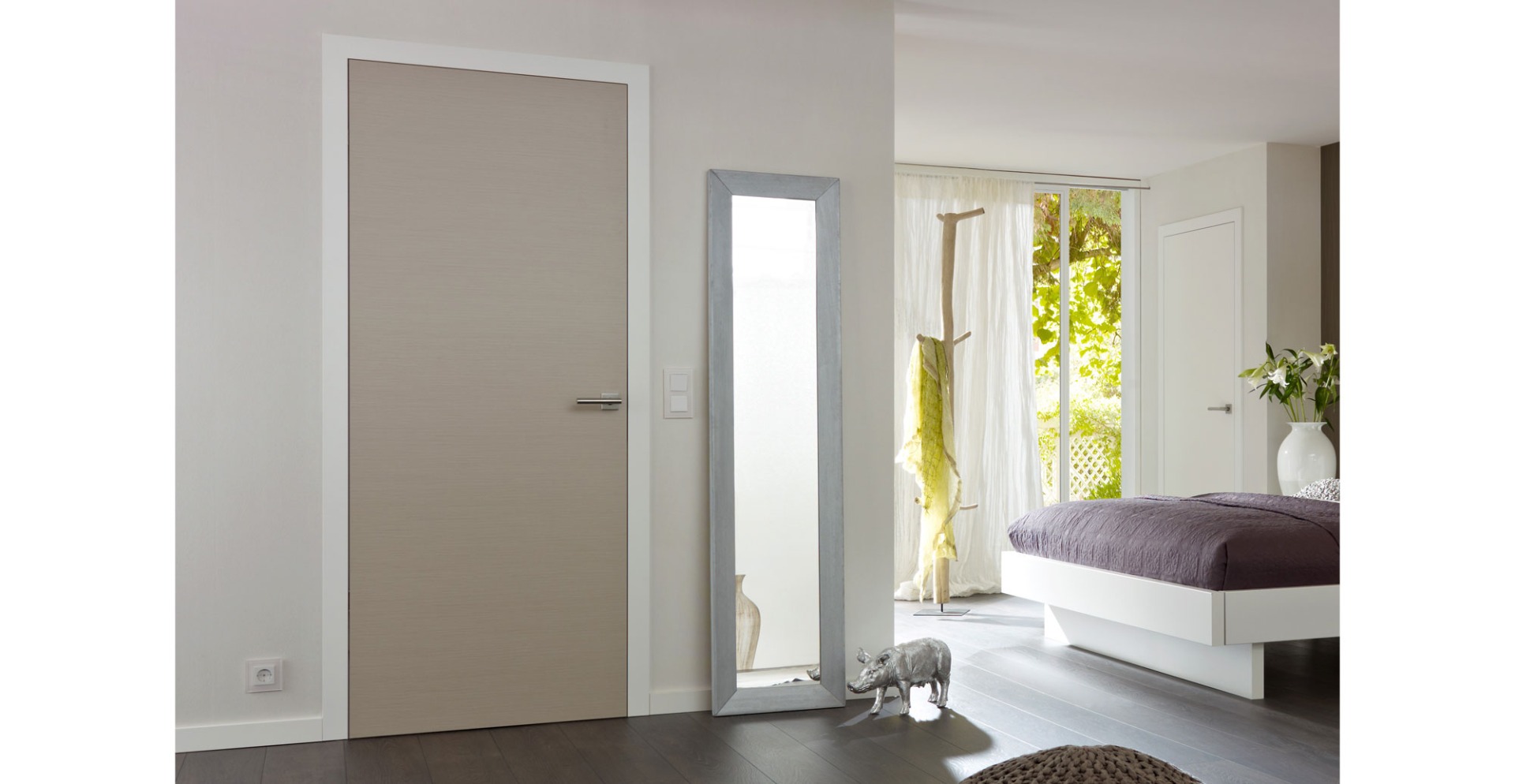 Fine Polished Natural Veneer - Grey Internal Doors