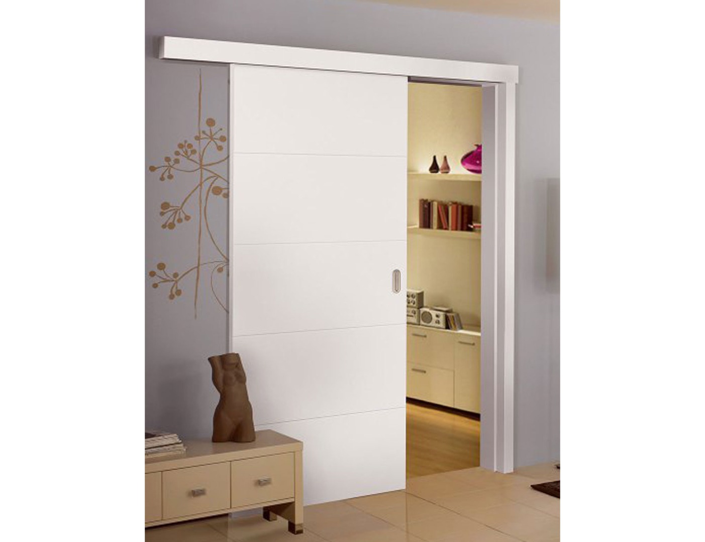 White Sliding Internal Doors Grooved Doors White