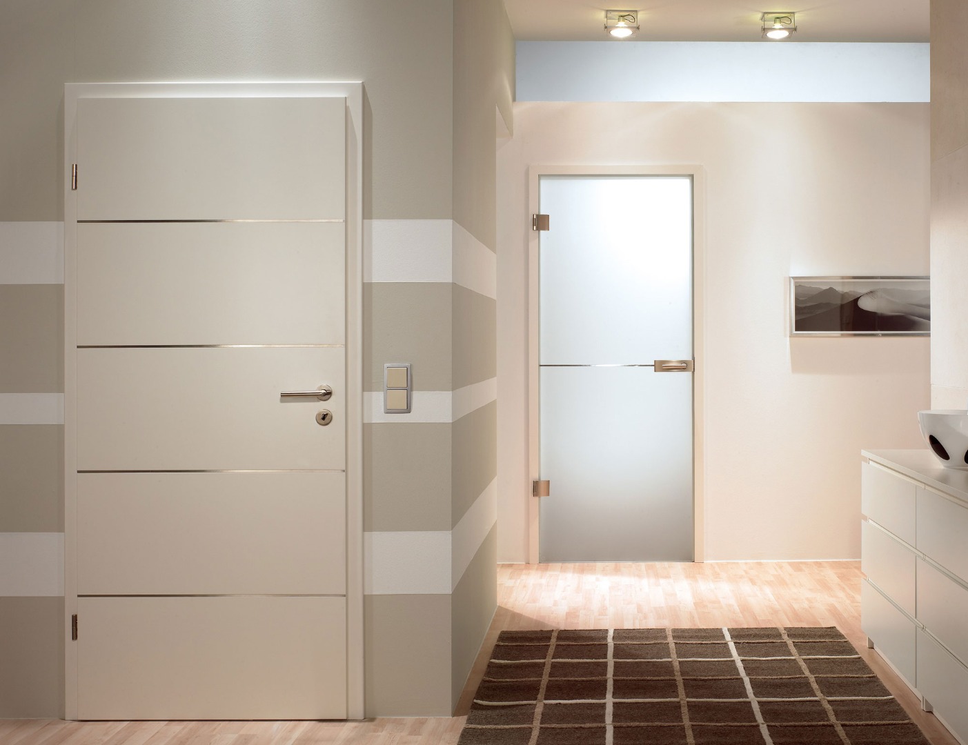 White Internal Door Designs - Sliding Internal Doors - Internal Sliding Grooved Doors