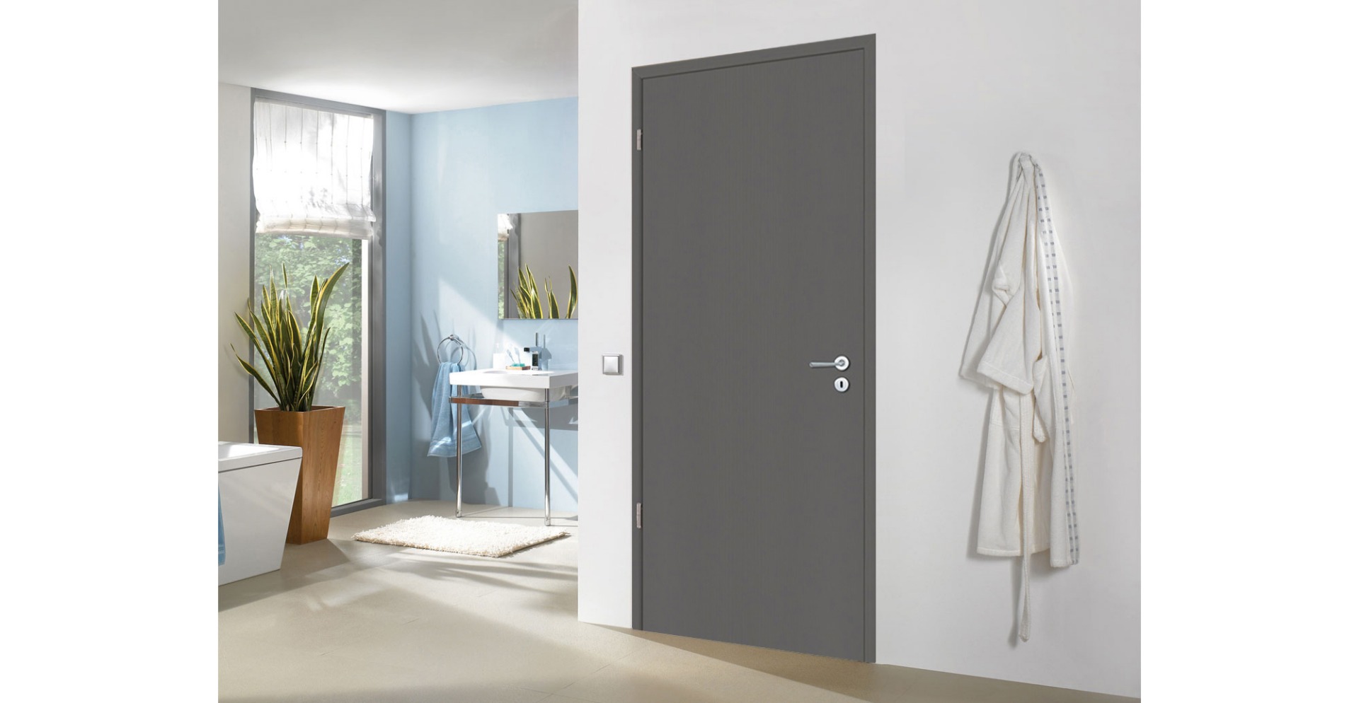 light grey wood effect door set